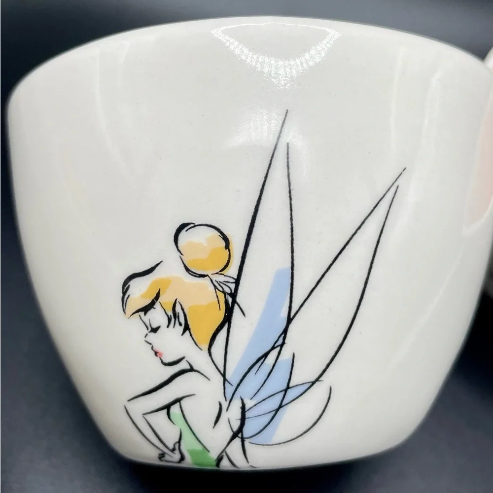 Rae Dunn Disney Tinkerbell Measuring Cups Set 4 Different Designs on Each Pink